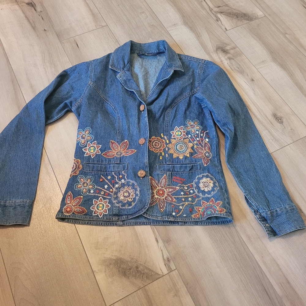 New Identity Embroidered Denim Jacket